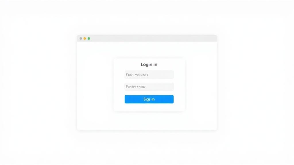 Illustration of the sign-in screen with email and password fields